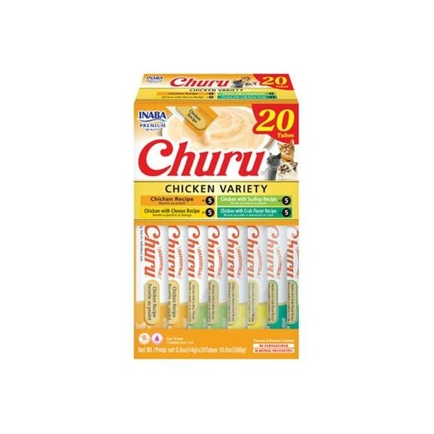 Pamlsok Inaba Churu cat Kura 4 príchute 20 túb 280 g